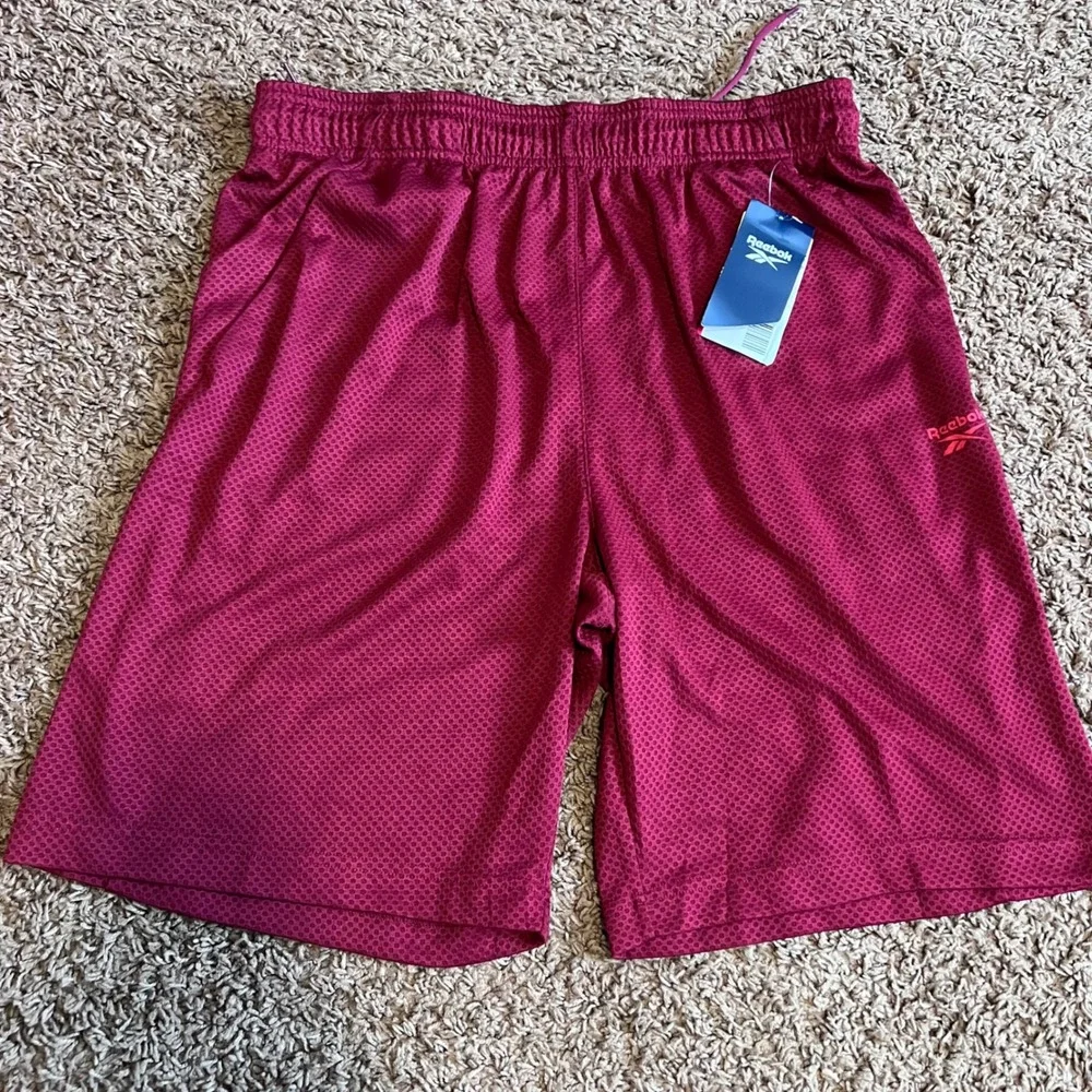 Reebok Mens Open Shot Basketball Shorts Garnet Red REM211SH30051 Size L 9 Inseam